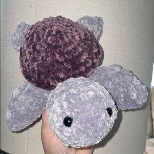 Crochet turtle in Purple and Gray
